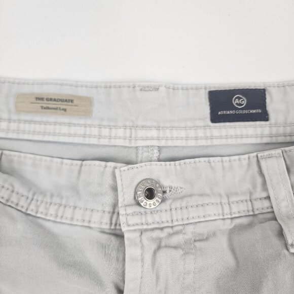 AG Adriano Goldschmied Pants Mens 36 The Graduate Tailored Leg Light Gray - Picture 3 of 10